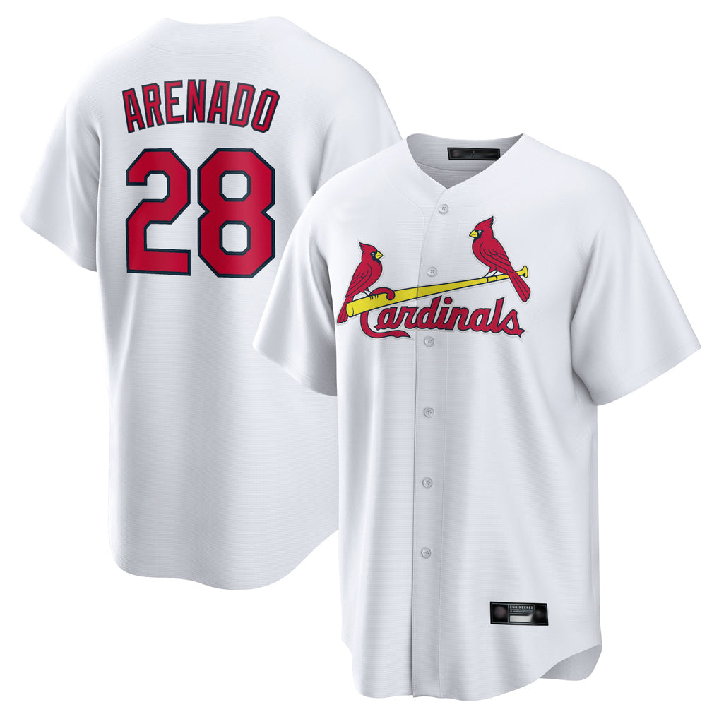 Trusc St. Louis Cardinals #28 Nolan Arenado Player White Home Game Stitched Jerseys