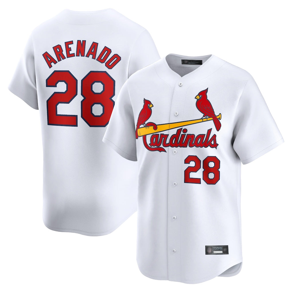 Trusc St. Louis Cardinals #28 Nolan Arenado Player White Home Limited Stitched Jerseys