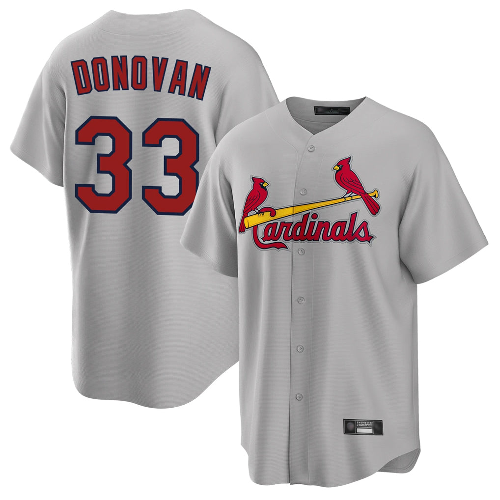 Trusc St. Louis Cardinals #33 Brendan Donovan Player Gray Home Game Stitched Jerseys