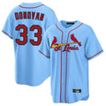 Trusc St. Louis Cardinals #33 Brendan Donovan Player Light Blue Home Game Stitched Jerseys