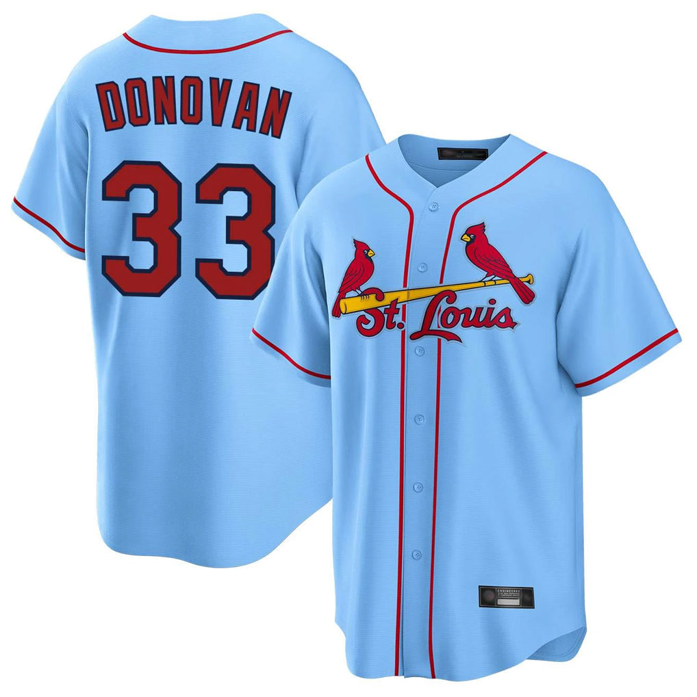 Trusc St. Louis Cardinals #33 Brendan Donovan Player Light Blue Home Game Stitched Jerseys