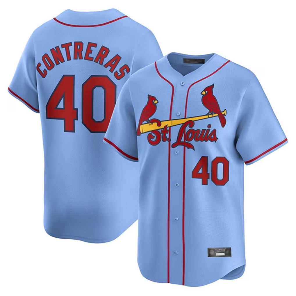 Trusc St. Louis Cardinals #40 Willson Contreras Player Light Blue Home Limited Stitched Jerseys