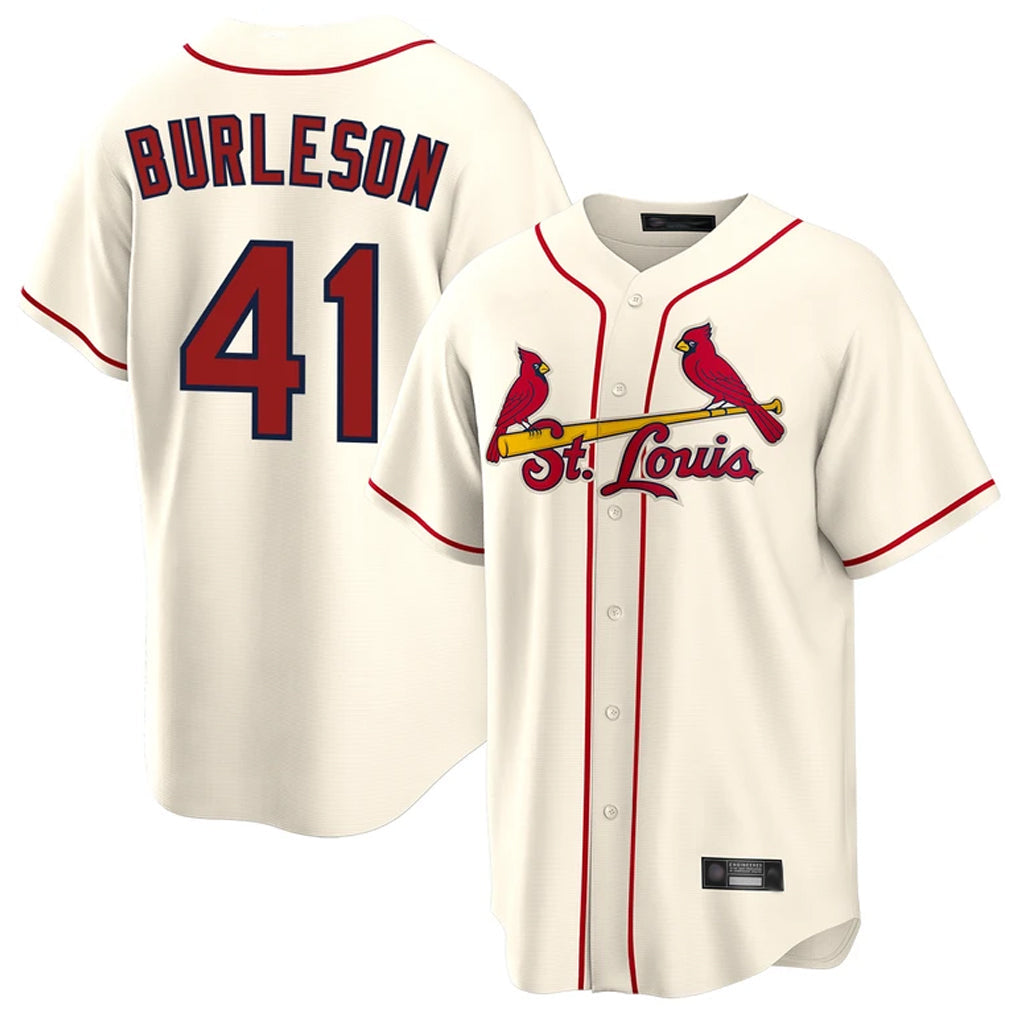 Trusc St. Louis Cardinals #41 Alec Burlesona Player Cream Home Game Stitched Jerseys