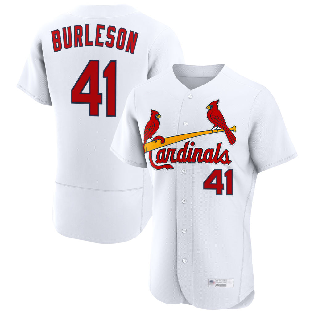 Trusc St. Louis Cardinals #41 Alec Burlesona Player White Home Limited Elite Stitched Jerseys
