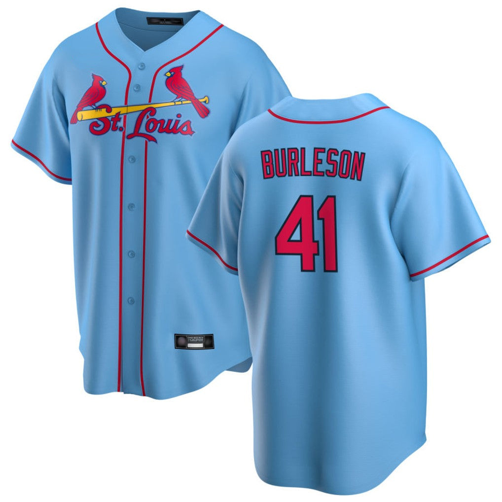 Trusc St. Louis Cardinals #41 Alec Burlesona Player Light Blue Home Game Stitched Jerseys