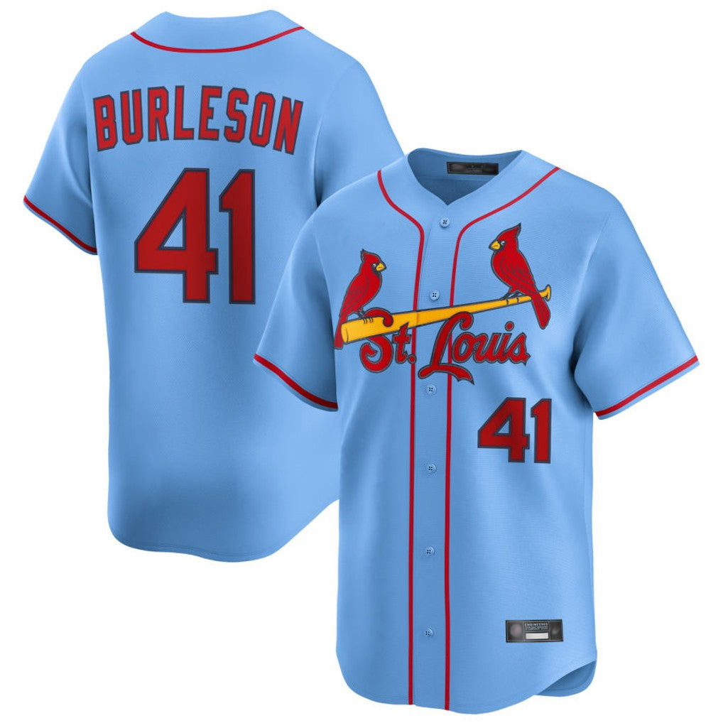 Trusc St. Louis Cardinals #41 Alec Burlesona Player Light Blue Home Limited Stitched Jerseys