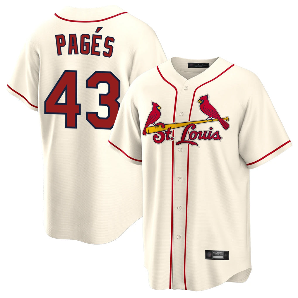 Trusc St. Louis Cardinals #43 Pedro Pages Player Cream Home Game Stitched Jerseys