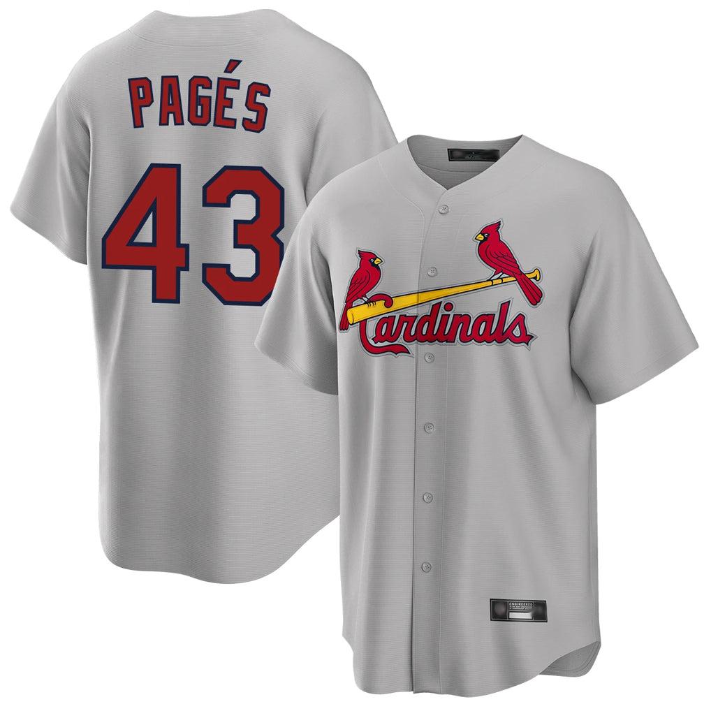 Trusc St. Louis Cardinals #43 Pedro Pages Player Gray Home Game Stitched Jerseys