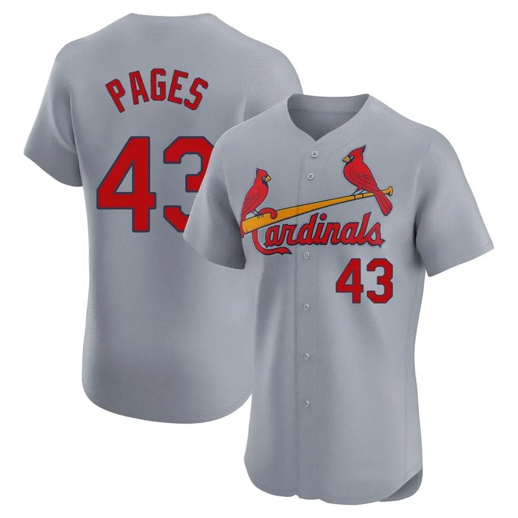 Trusc St. Louis Cardinals #43 Pedro Pages Player Gray Home Limited Elite Stitched Jerseys