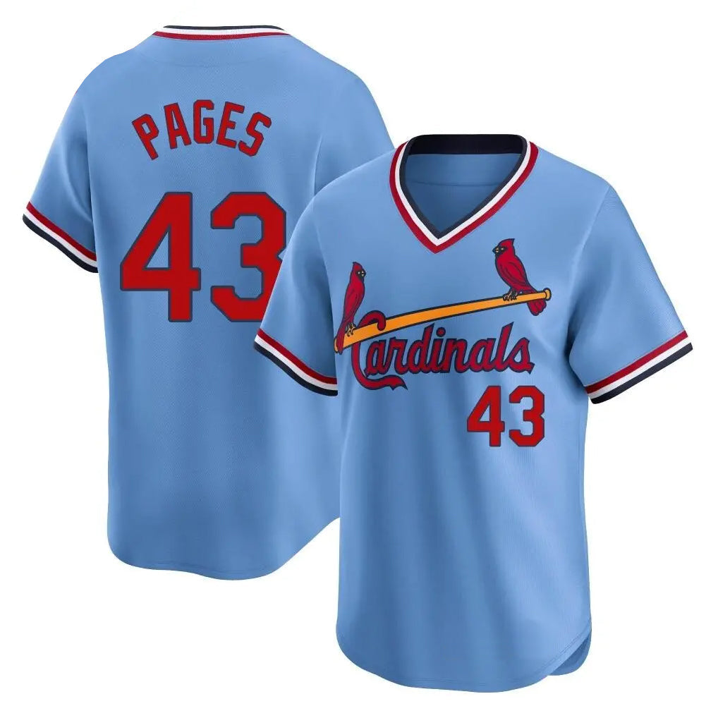 Trusc St. Louis Cardinals #43 Pedro Pages Player Light Blue City Connect Home T-shirt Stitched Jerseys
