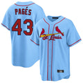 Trusc St. Louis Cardinals #43 Pedro Pages Player Light Blue Home Game Stitched Jerseys