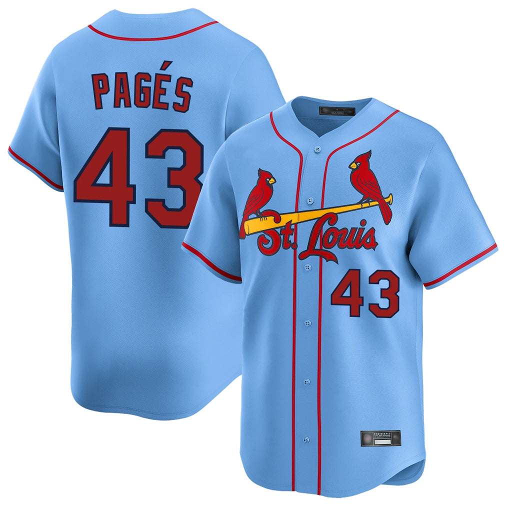 Trusc St. Louis Cardinals #43 Pedro Pages Player Light Blue Home Limited Stitched Jerseys