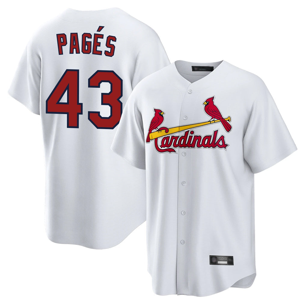 Trusc St. Louis Cardinals #43 Pedro Pages Player White Home Game Stitched Jerseys