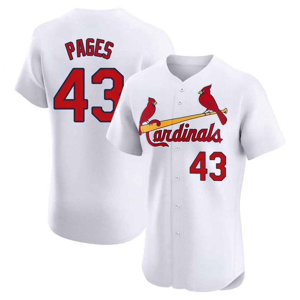 Trusc St. Louis Cardinals #43 Pedro Pages Player White Home Limited Elite Stitched Jerseys