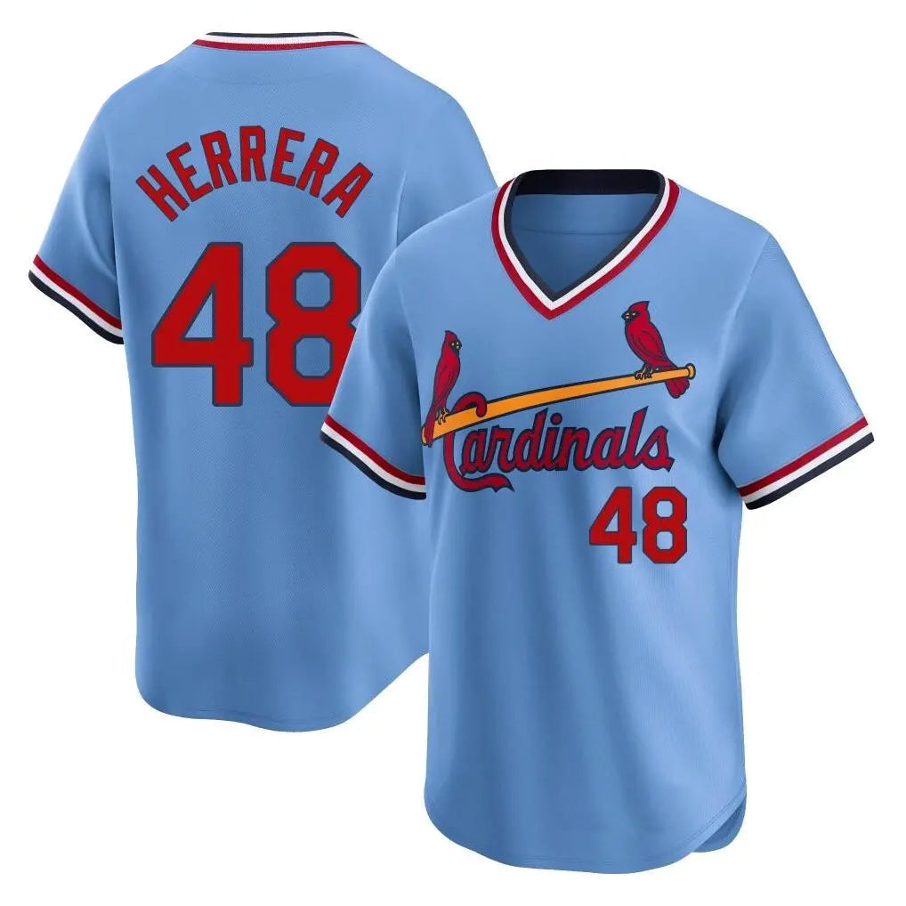 Trusc St. Louis Cardinals #48 Ivan Herrera Player Light Blue City Connect Home T-shirt Stitched Jerseys