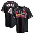 Trusc St. Louis Cardinals #4 Yadier Molina Player Black Carbon Fashio Game Stitched Jerseys