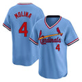 Trusc St. Louis Cardinals #4 Yadier Molina Player Light Blue City Connect Home T-shirt Stitched Jerseys