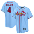 Trusc St. Louis Cardinals #4 Yadier Molina Player Light Blue Home Game Stitched Jerseys