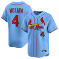 Trusc St. Louis Cardinals #4 Yadier Molina Player Light Blue Home Limited Stitched Jerseys