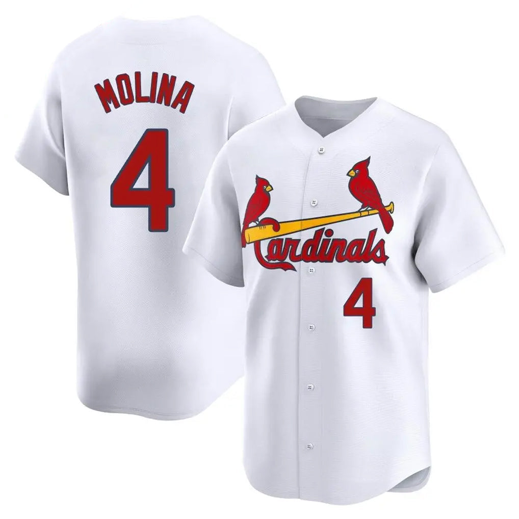 Trusc St. Louis Cardinals #4 Yadier Molina Player White Home Limited Stitched Jerseys