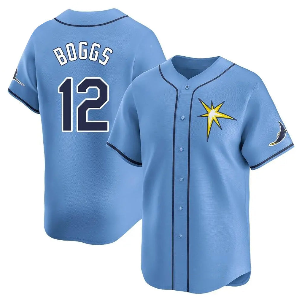 Trusc TB.Rays #12 Wade Boggs Player Light Blue Home Limited Stitched Jerseys