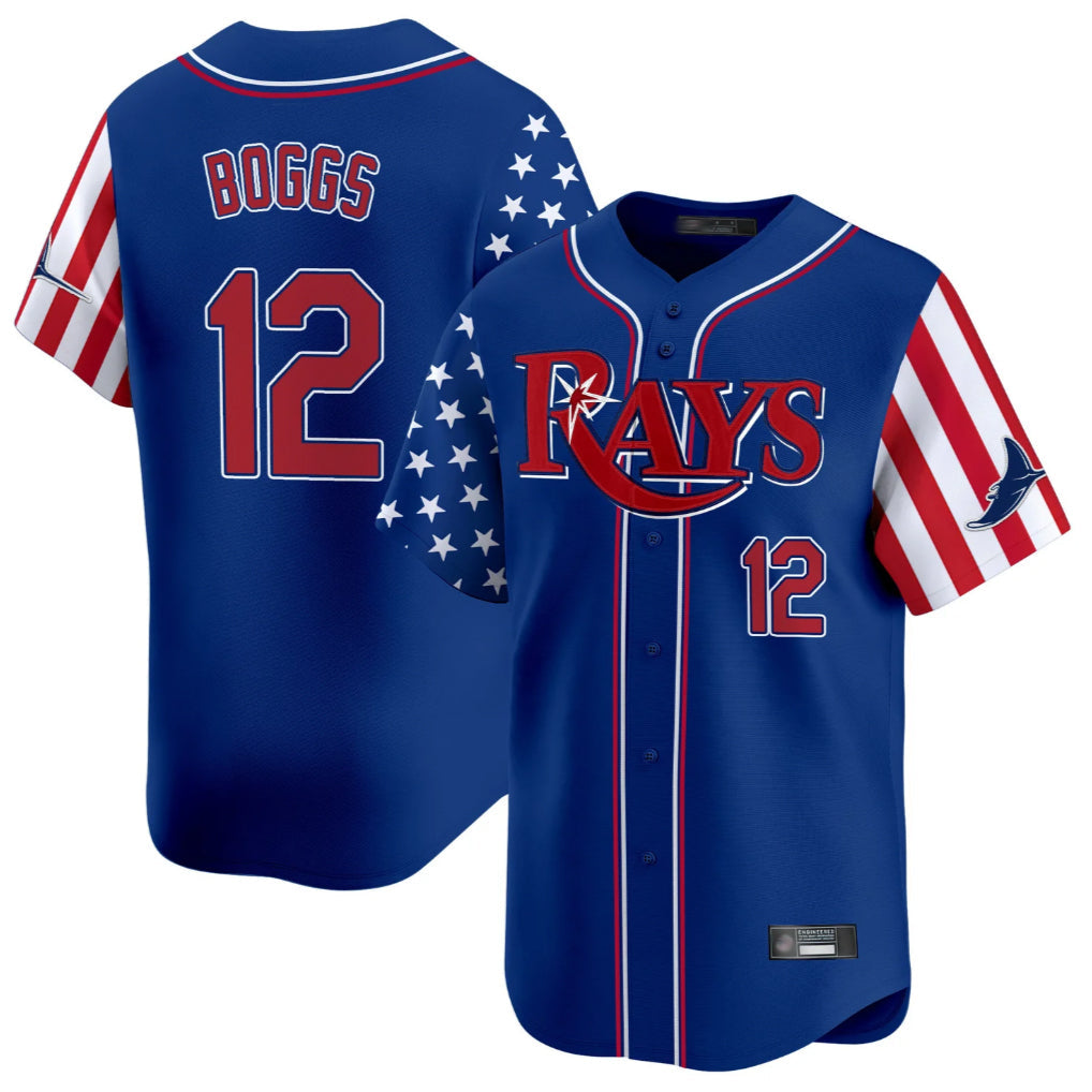 Trusc TB.Rays #12 Wade Boggs Player Royal 2025 Independence Day Vapor Premier Limited Stitched Jerseys