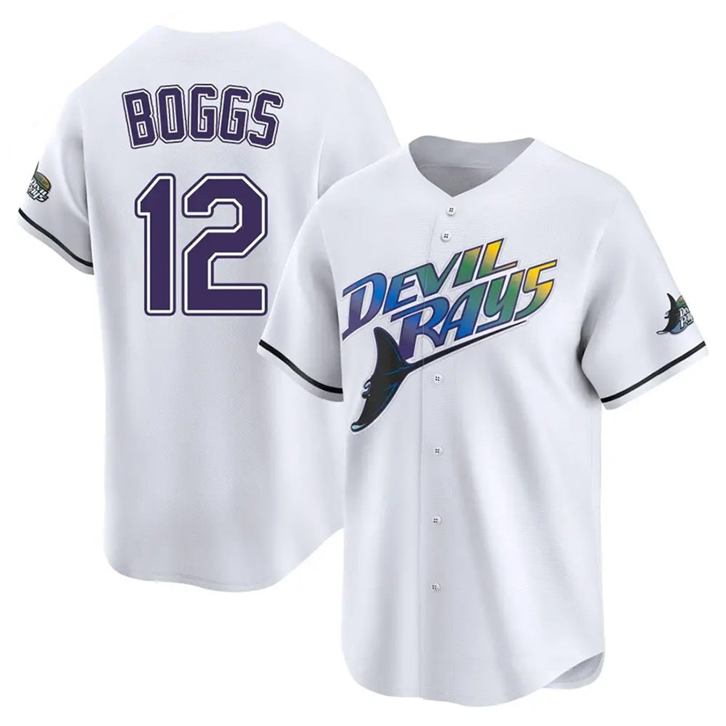 Trusc TB.Rays #12 Wade Boggs Player White City Connect Home Stitched Jerseys