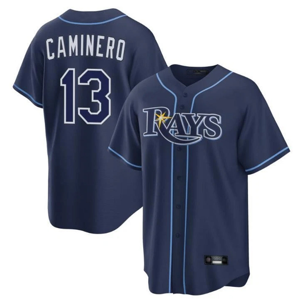 Trusc TB.Rays #13 Junior Caminero Player Navy Home Limited Stitched Jerseys