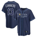 Trusc TB.Rays #13 Junior Caminero Player Navy Home Limited Stitched Jerseys