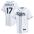 Trusc TB.Rays #17 Jake Fraley Player White Home Game Stitched Jerseys
