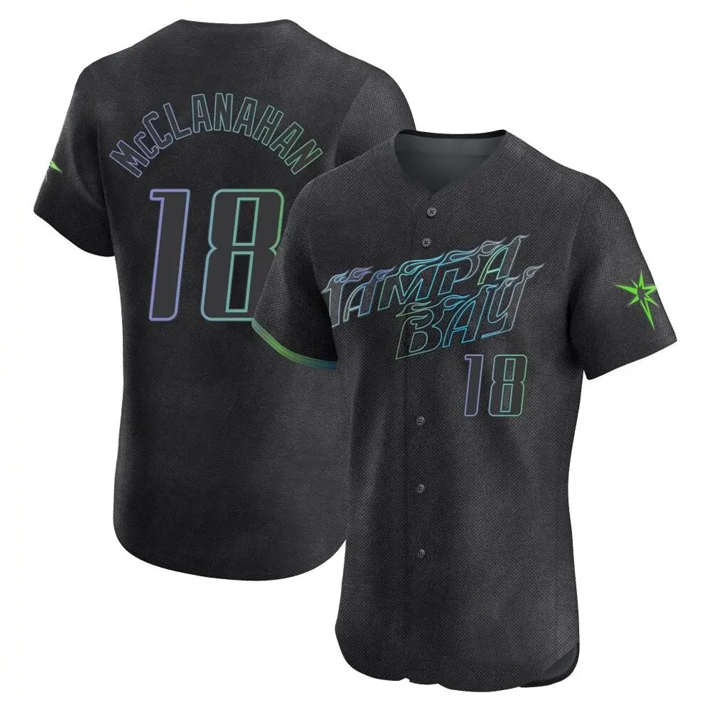 Trusc TB.Rays #18 Shane McClanahan Player Black City Connect Home Limited Elite Stitched Jerseys