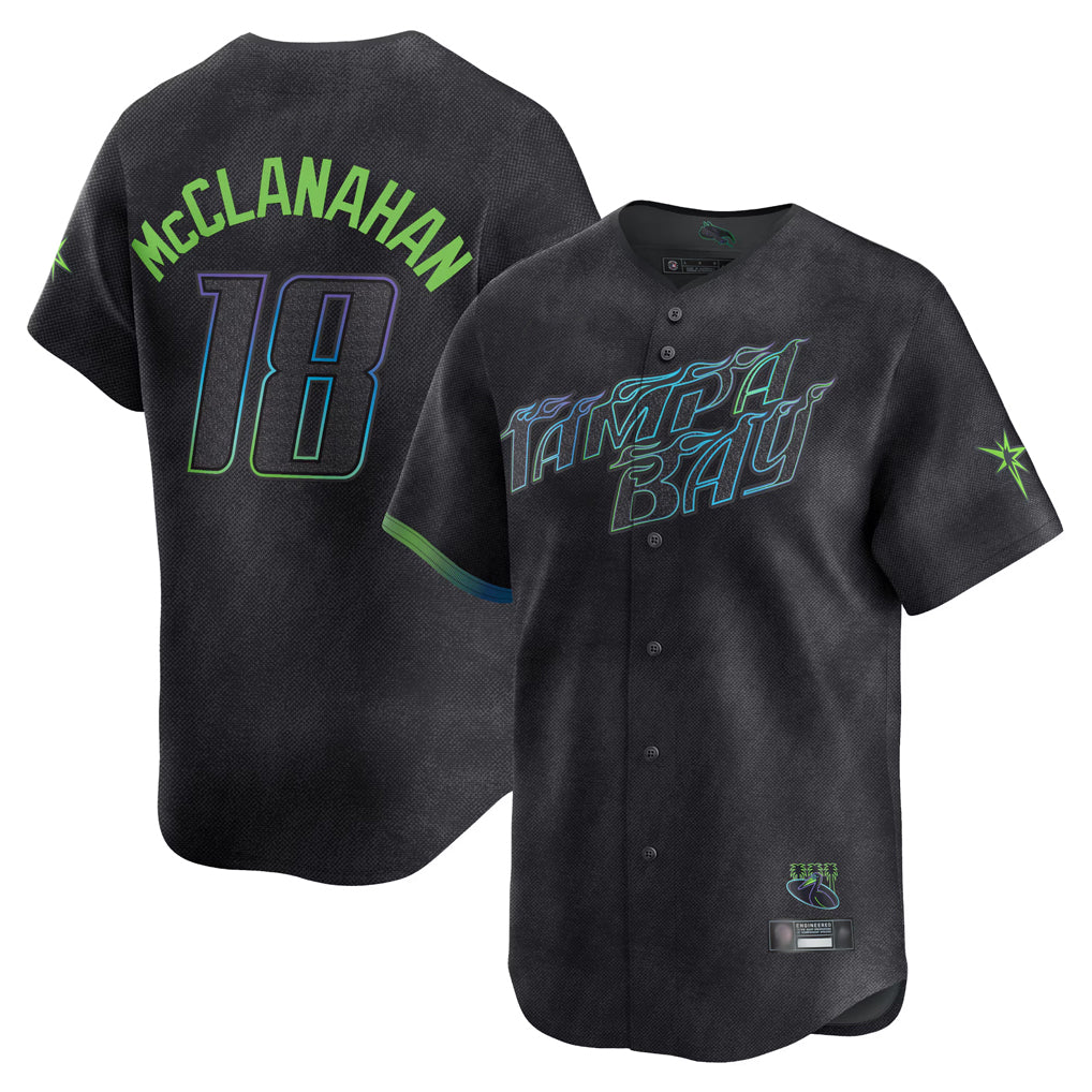 Trusc TB.Rays #18 Shane McClanahan Player Black City Connect Home Limited Stitched Jerseys