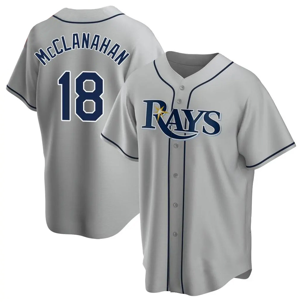 Trusc TB.Rays #18 Shane McClanahan Player Gray Home Game Stitched Jerseys