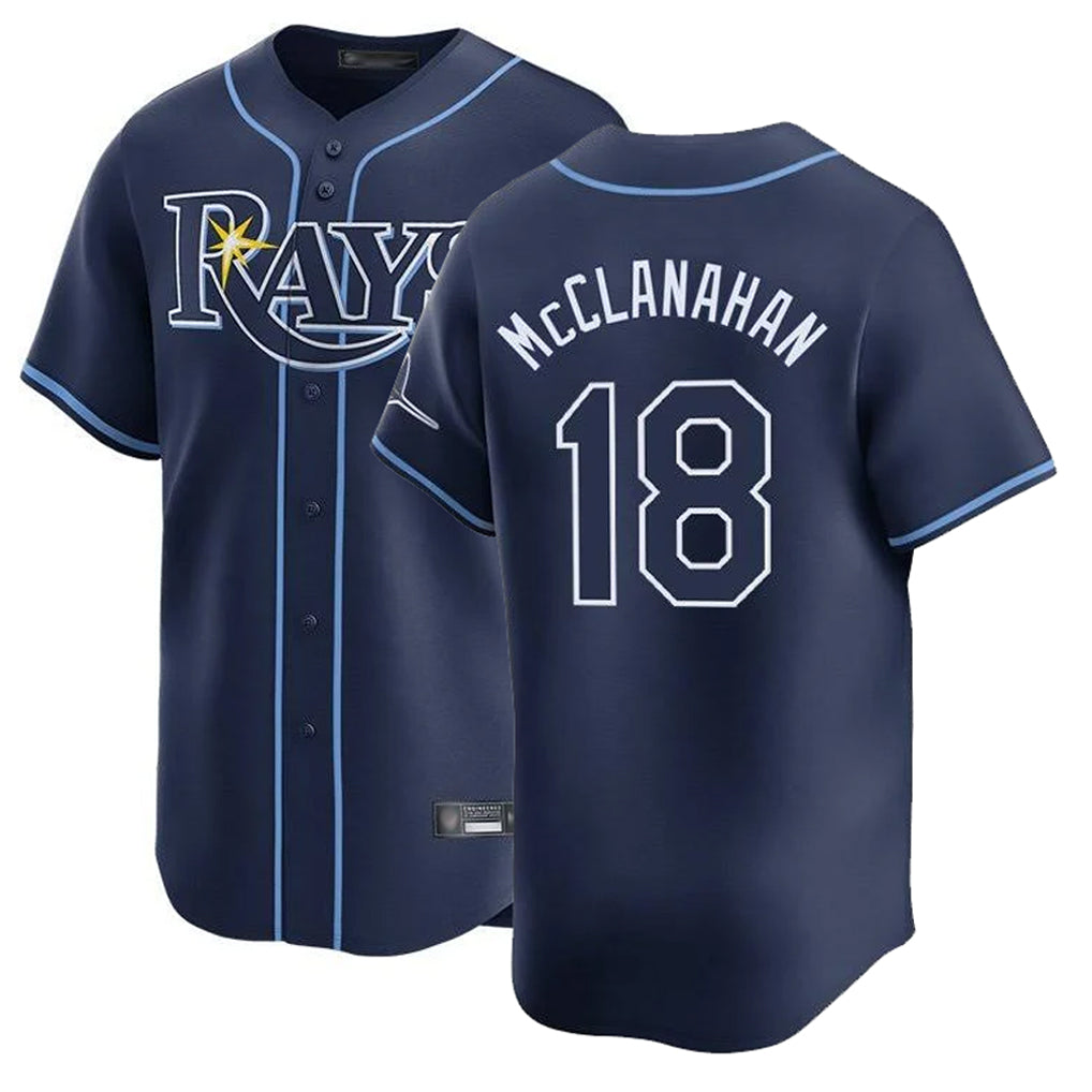 Trusc TB.Rays #18 Shane McClanahan Player Navy Home Limited Stitched Jerseys