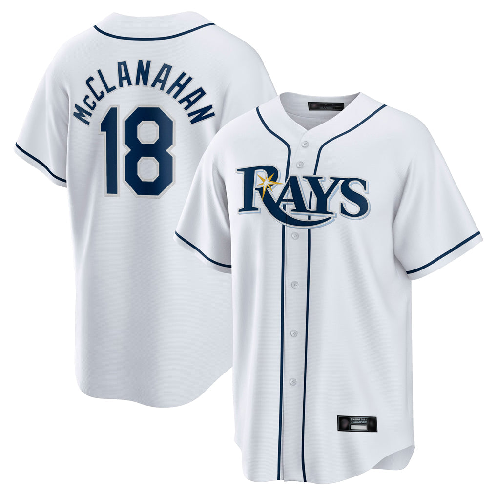 Trusc TB.Rays #18 Shane McClanahan Player White Home Game Stitched Jerseys