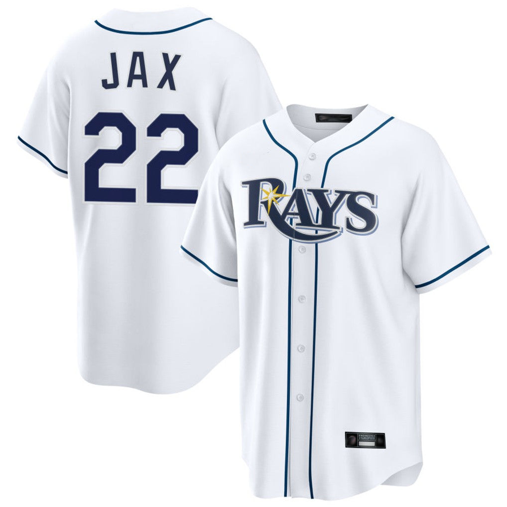 Trusc TB.Rays #22 Griffin Jax Player White Home Game Stitched Jerseys