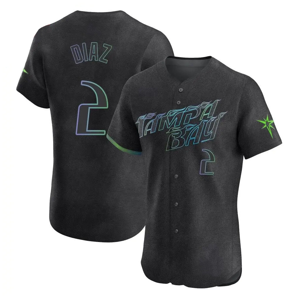 Trusc TB.Rays #2 Yandy Diaz Player Black City Connect Home Limited Elite Stitched Jerseys