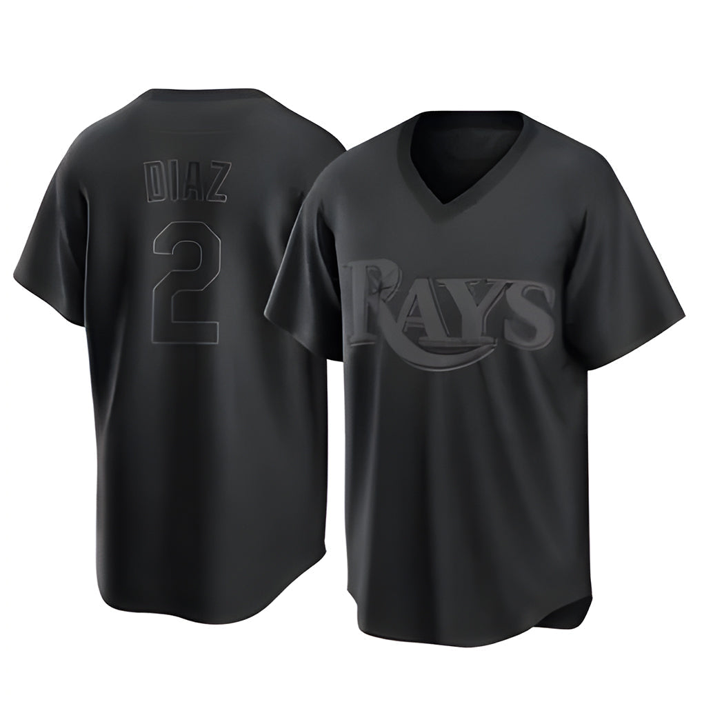Trusc TB.Rays #2 Yandy Diaz Player Black Home Game Stitched Jerseys