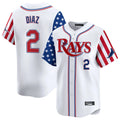 Trusc TB.Rays #2 Yandy Diaz Player White 2025 Independence Day Vapor Premier Limited Stitched Jerseys