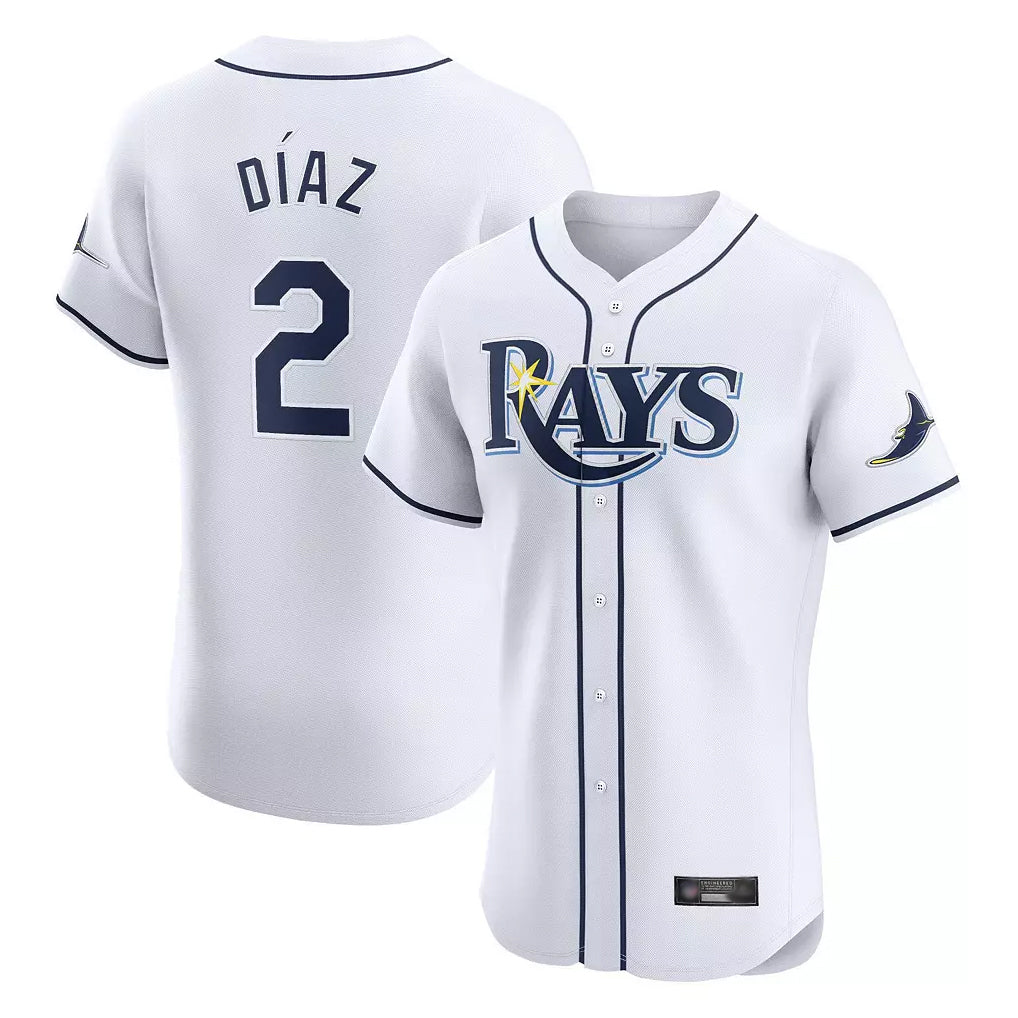 Trusc TB.Rays #2 Yandy Diaz Player White Home Limited Elite Stitched Jerseys