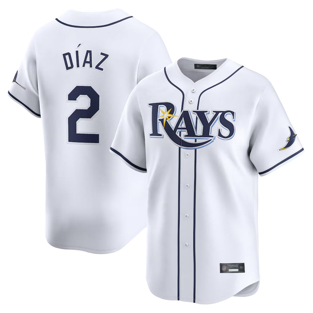 Trusc TB.Rays #2 Yandy Diaz Player White Home Limited Stitched Jerseys