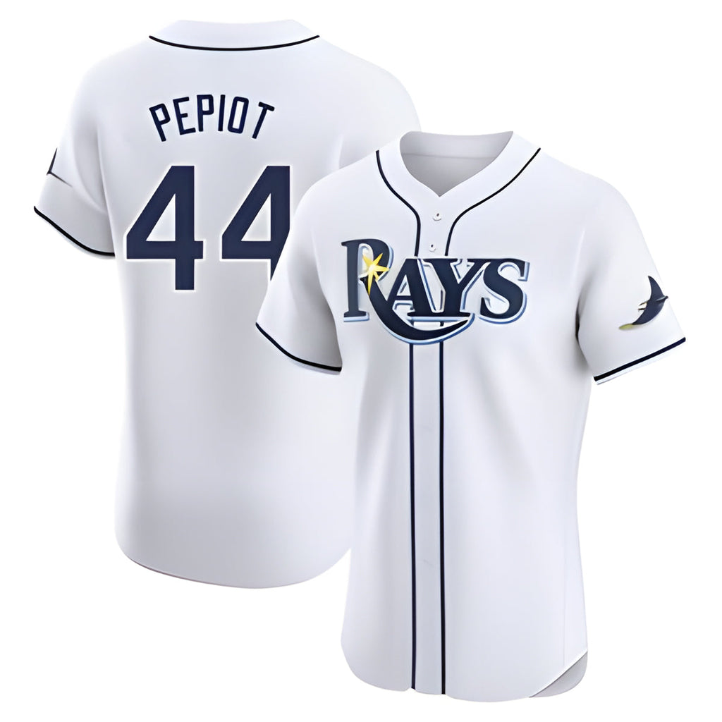 Trusc TB.Rays #44 Ryan Pepiot Player White Home Limited Elite Stitched Jerseys