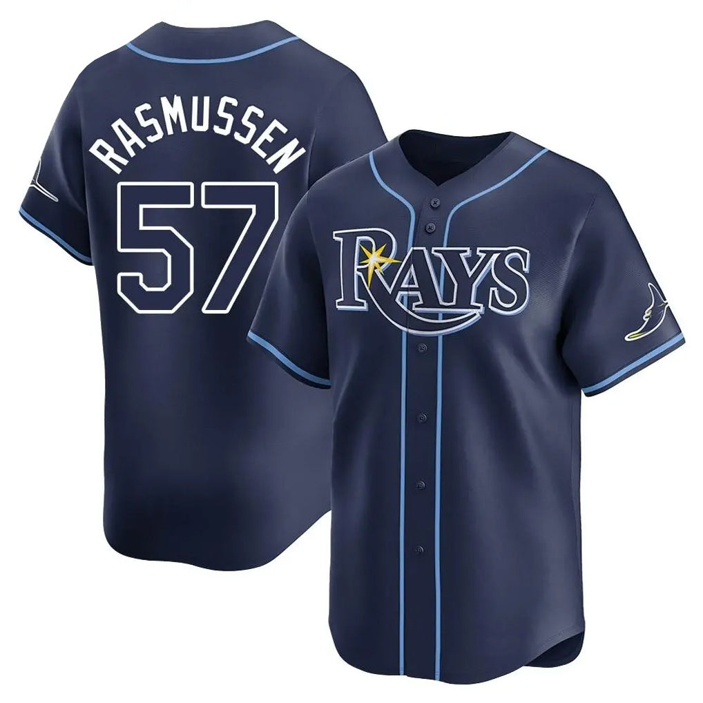 Trusc TB.Rays #57 Drew Rasmussen Player Navy Home Limited Stitched Jerseys