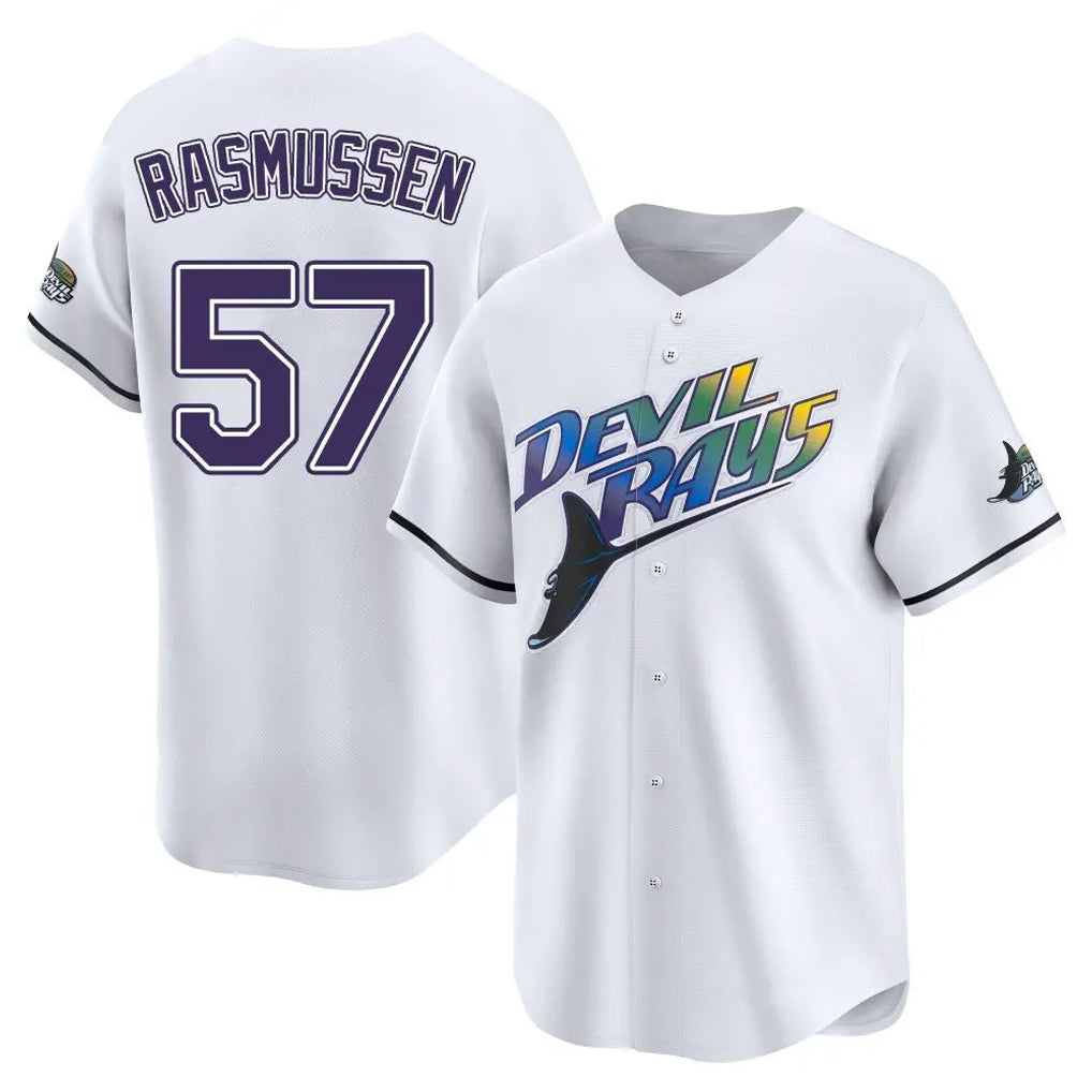 Trusc TB.Rays #57 Drew Rasmussen Player White City Connect Home Stitched Jerseys