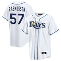 Trusc TB.Rays #57 Drew Rasmussen Player White Home Game Stitched Jerseys