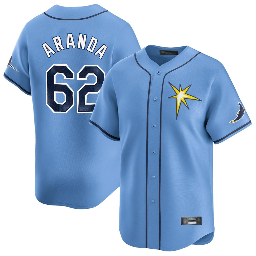 Trusc TB.Rays #62 Jonathan Aranda Player Light Blue Home Limited Stitched Jerseys