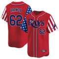 Trusc TB.Rays #62 Jonathan Aranda Player Red 2025 Independence Day Vapor Premier Limited Stitched Jerseys