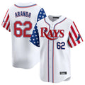 Trusc TB.Rays #62 Jonathan Aranda Player White 2025 Independence Day Vapor Premier Limited Stitched Jerseys