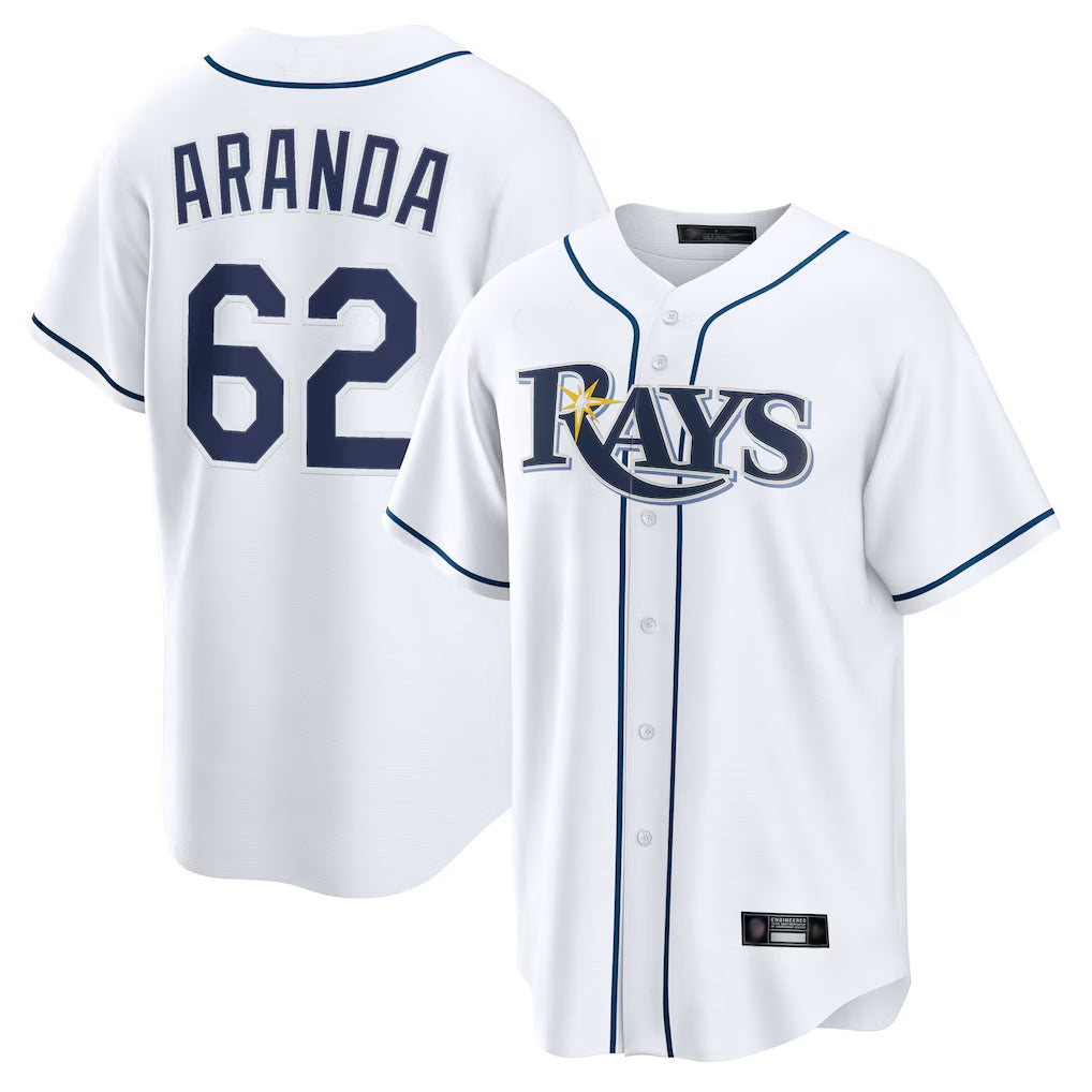 Trusc TB.Rays #62 Jonathan Aranda Player White Home Game Stitched Jerseys