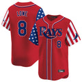 Trusc TB.Rays #8 Brandon Lowe Player Red 2025 Independence Day Vapor Premier Limited Stitched Jerseys